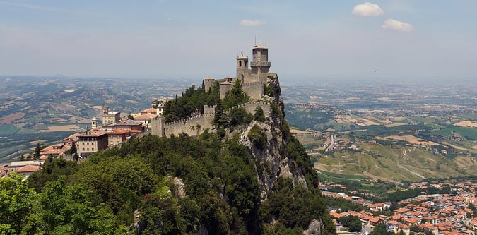 San Marino ridge and summit landscape image.